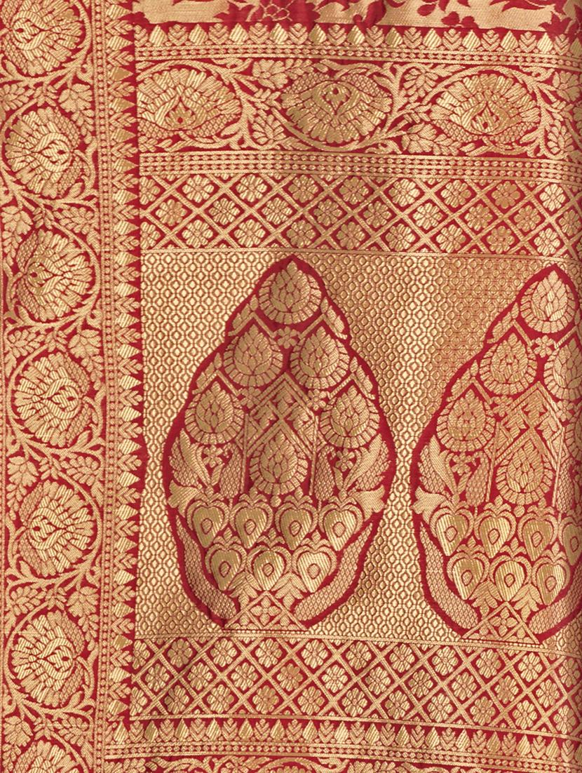 self design woven saree with blouse - 17458920 - Zoom Image - 5