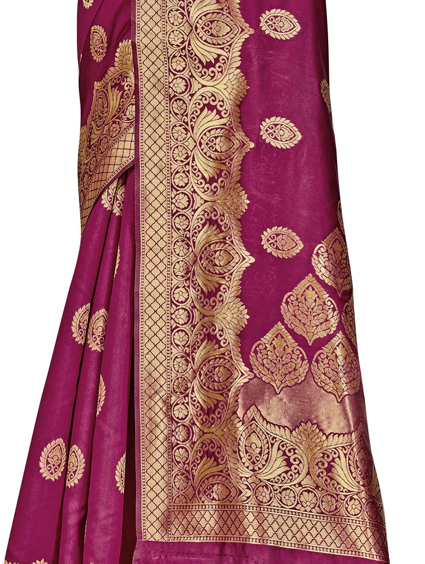 self design woven saree with blouse - 17458922 - Zoom Image - 4