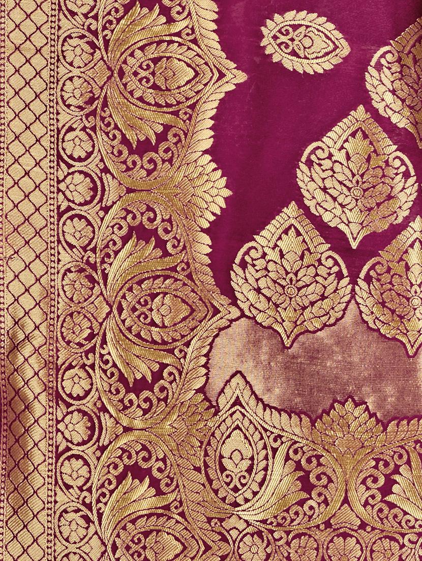 self design woven saree with blouse - 17458922 - Zoom Image - 5