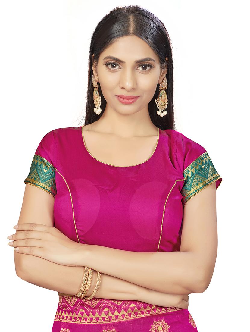 self design woven saree with blouse - 17458924 - Zoom Image - 3