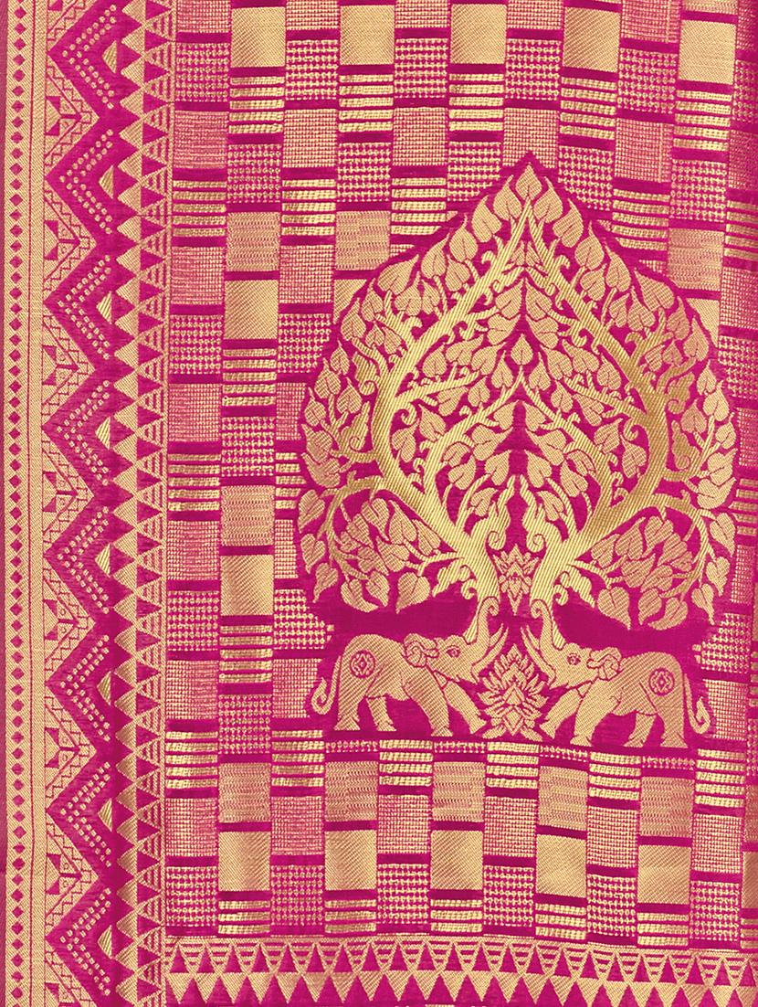 self design woven saree with blouse - 17458924 - Zoom Image - 5