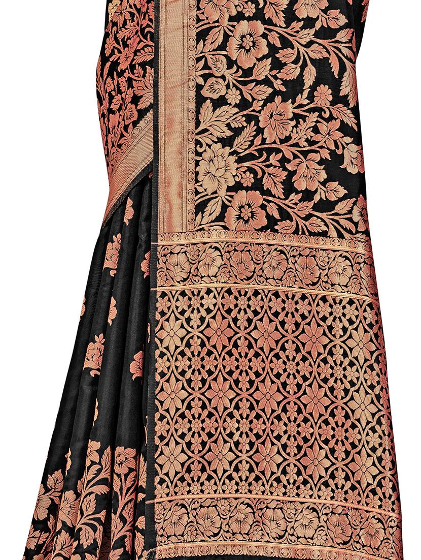 self design woven saree with blouse - 17458926 - Zoom Image - 4
