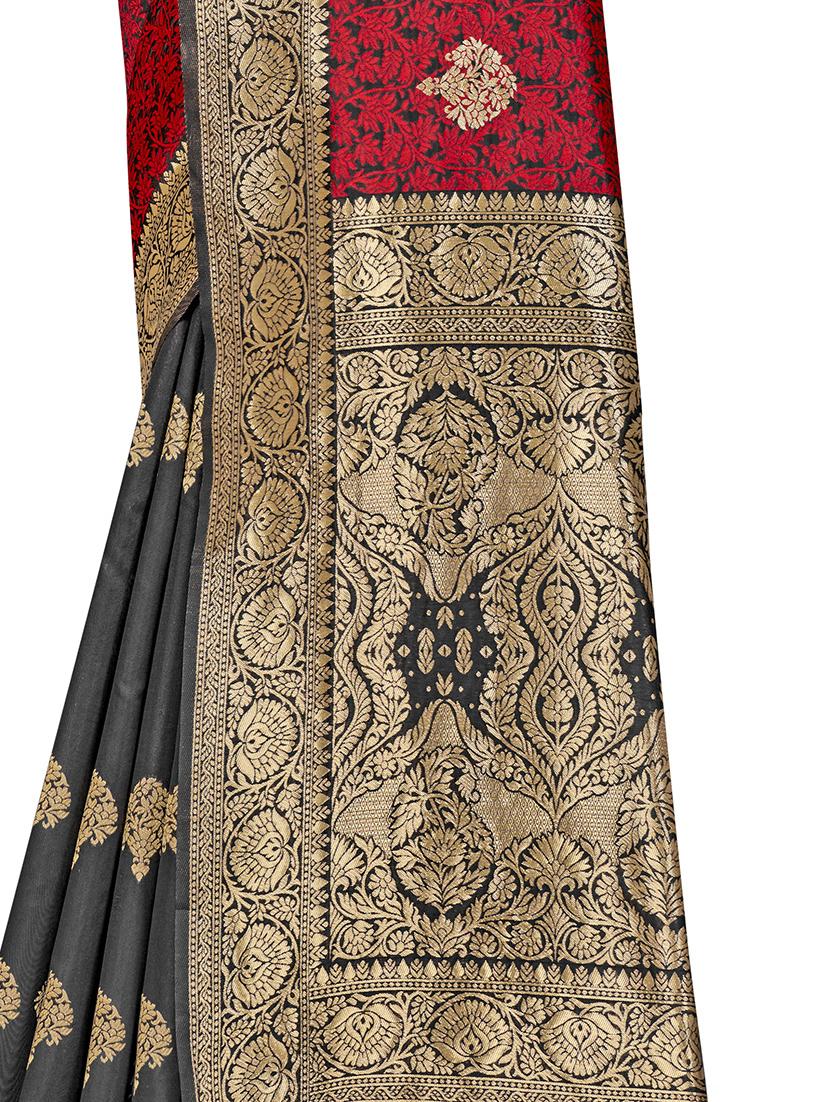 self design woven saree with blouse - 17458927 - Zoom Image - 4