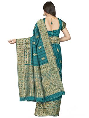self design woven saree with blouse - 17458929 - Standard Image - 2