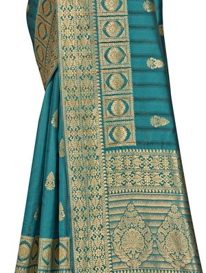 self design woven saree with blouse - 17458929 - Standard Image - 4