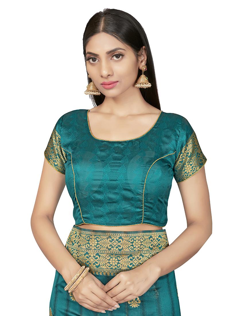 self design woven saree with blouse - 17458929 - Zoom Image - 3