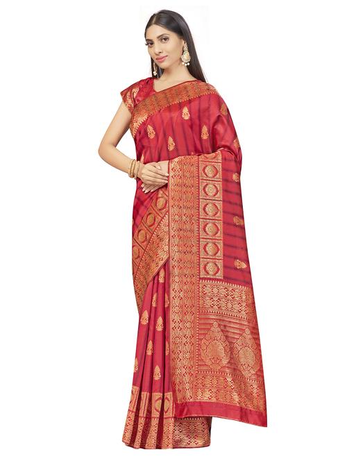 self design woven saree with blouse - 17458930 - Standard Image - 1