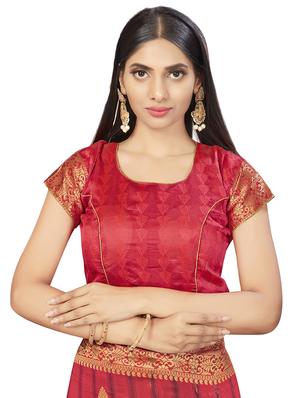 self design woven saree with blouse - 17458930 - Standard Image - 3