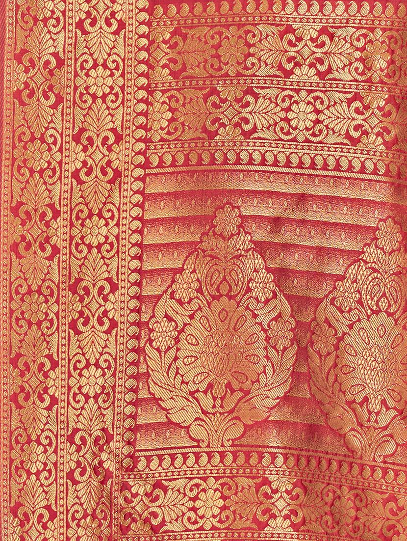 self design woven saree with blouse - 17458930 - Zoom Image - 5