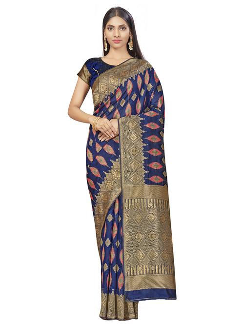 self design woven saree with blouse - 17458932 - Standard Image - 1