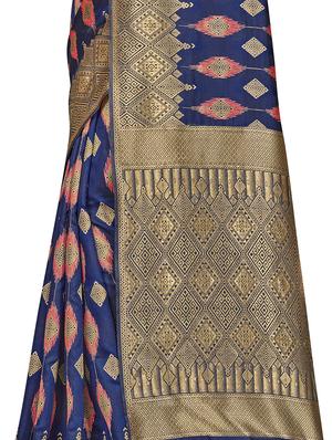 self design woven saree with blouse - 17458932 - Standard Image - 4