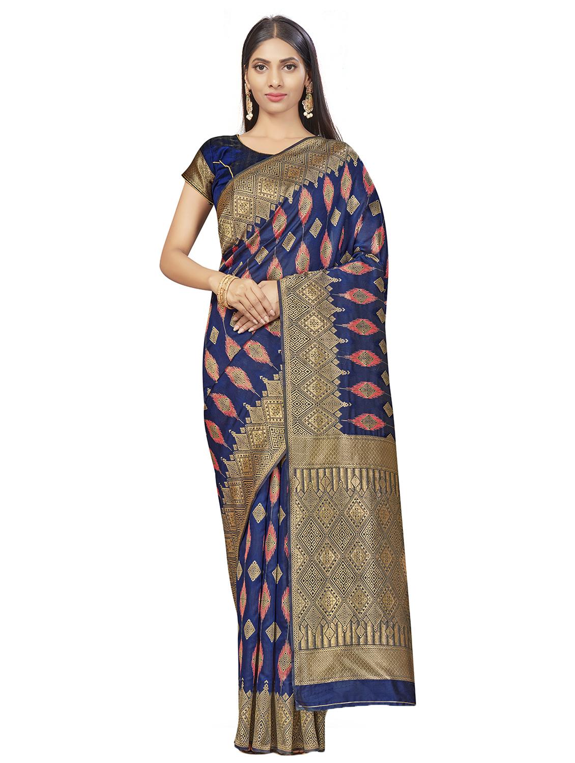 self design woven saree with blouse - 17458932 - Zoom Image - 1