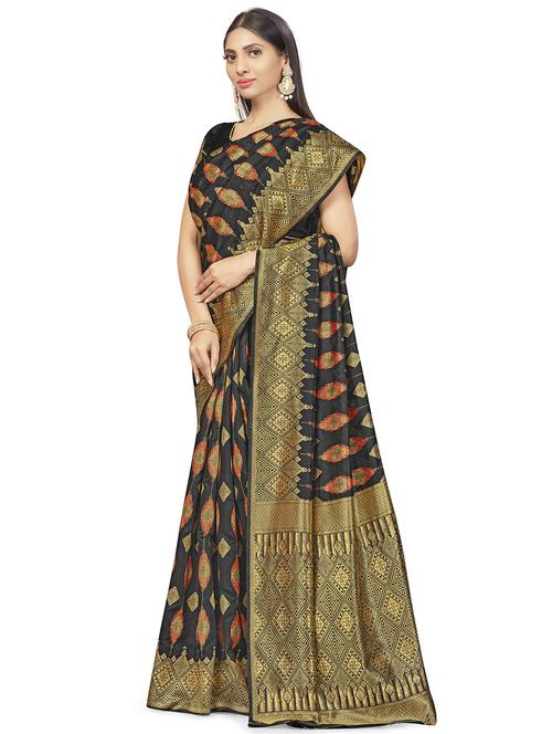 self design woven saree with blouse - 17458933 - Standard Image - 1