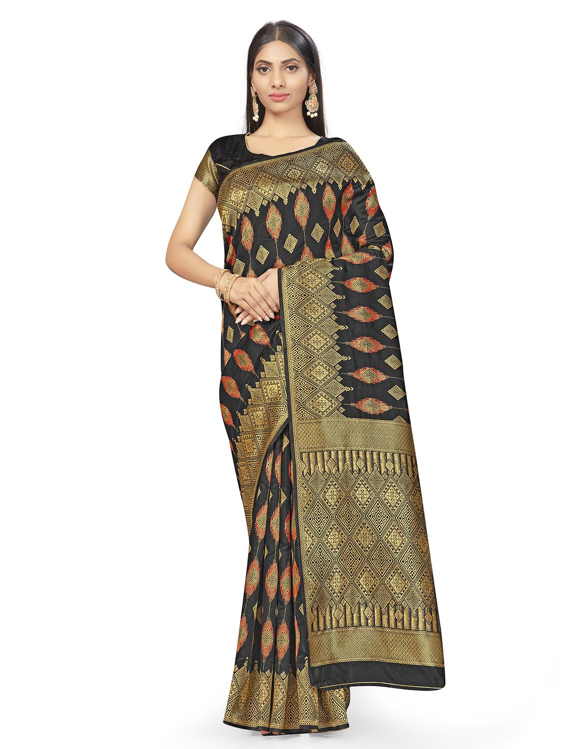 self design woven saree with blouse - 17458933 - Zoom Image - 2
