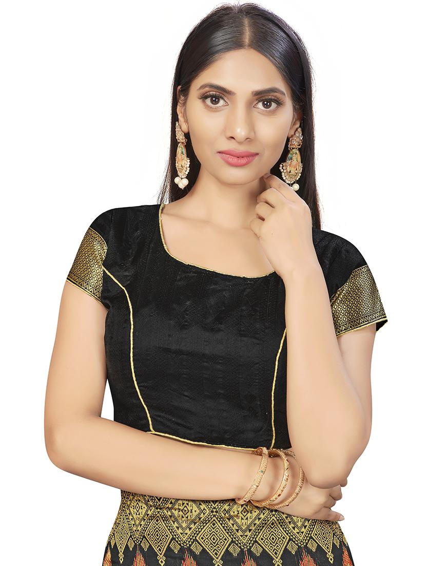 self design woven saree with blouse - 17458933 - Zoom Image - 4