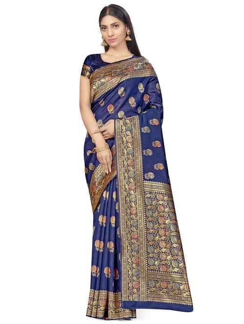 self design woven saree with blouse - 17458935 - Standard Image - 1