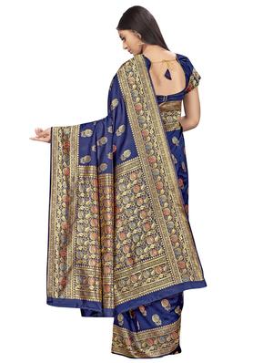 self design woven saree with blouse - 17458935 - Standard Image - 2