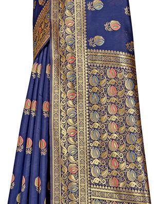 self design woven saree with blouse - 17458935 - Standard Image - 4