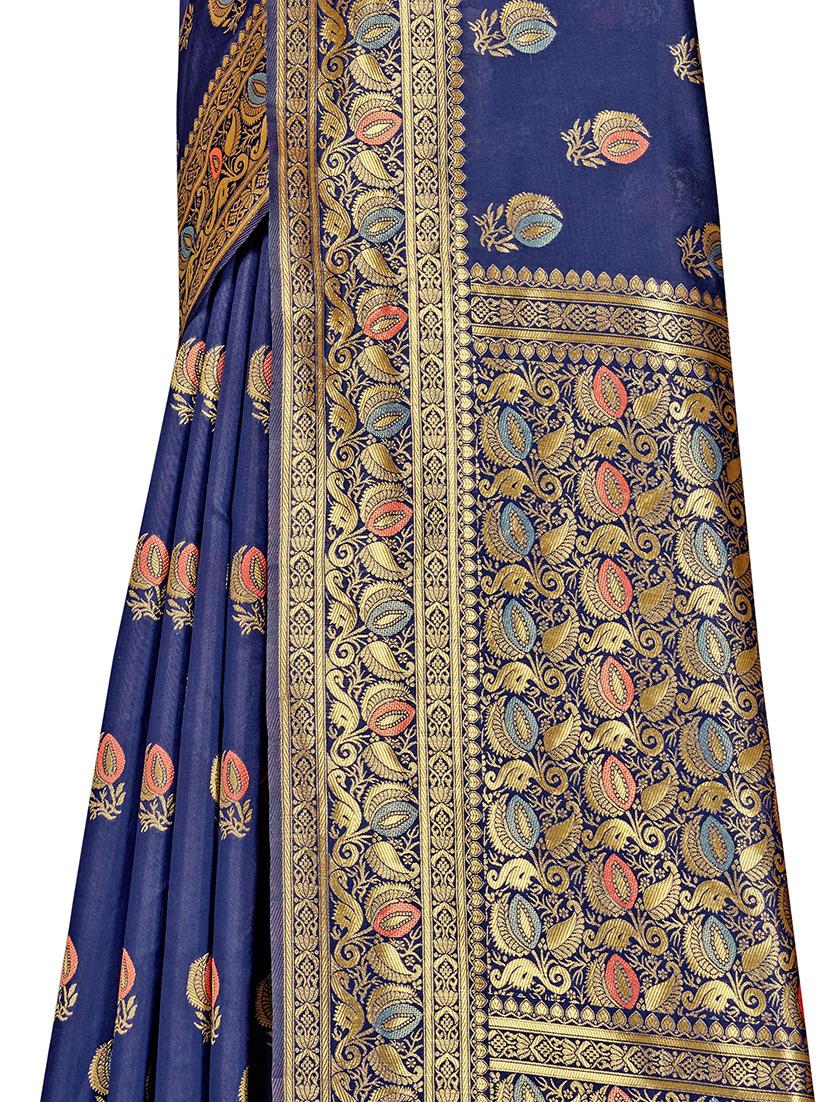 self design woven saree with blouse - 17458935 - Zoom Image - 4