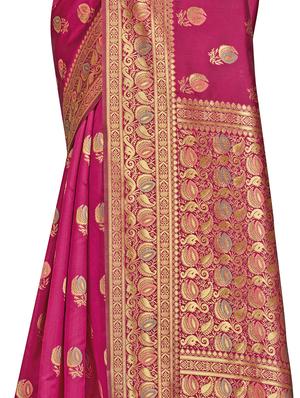 self design woven saree with blouse - 17458936 - Standard Image - 4
