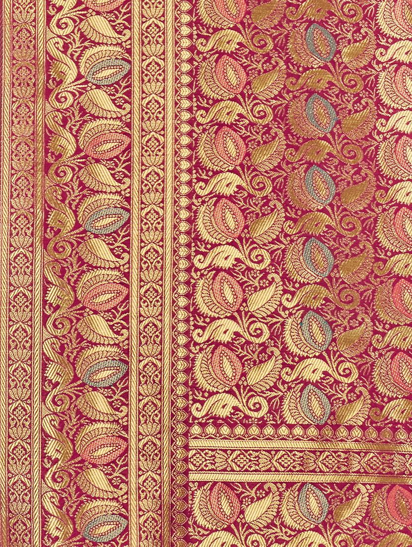 self design woven saree with blouse - 17458936 - Zoom Image - 5