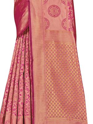 self design woven saree with blouse - 17458937 - Standard Image - 4