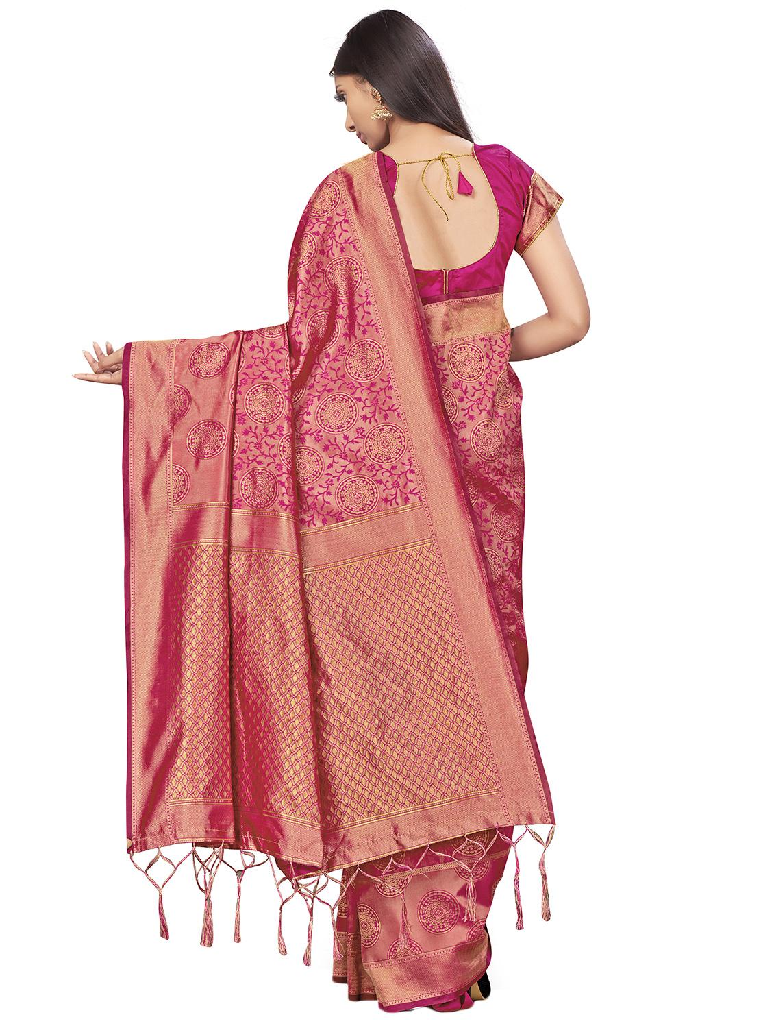 self design woven saree with blouse - 17458937 - Zoom Image - 2