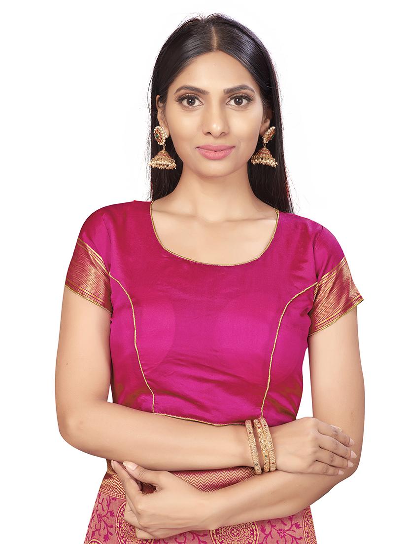 self design woven saree with blouse - 17458937 - Zoom Image - 3