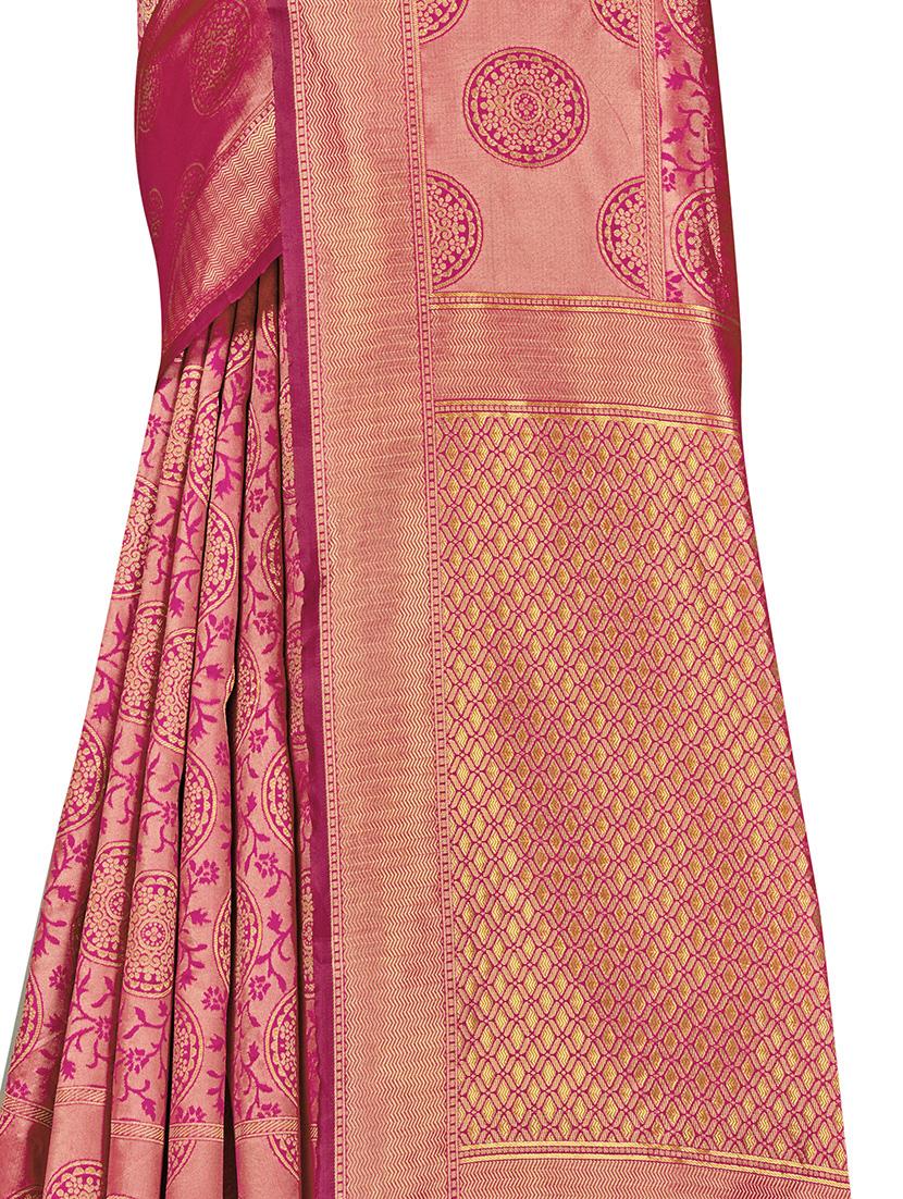 self design woven saree with blouse - 17458937 - Zoom Image - 4