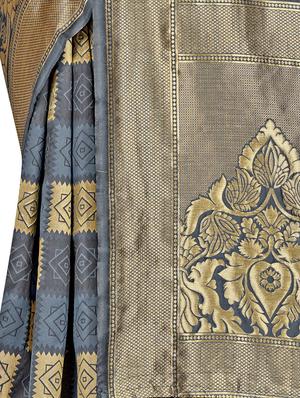 self design woven saree with blouse - 17458938 - Standard Image - 4