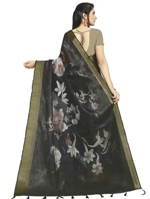floral printed saree with blouse - 17458941 - Standard Image - 2