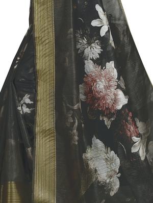 floral printed saree with blouse - 17458941 - Standard Image - 4