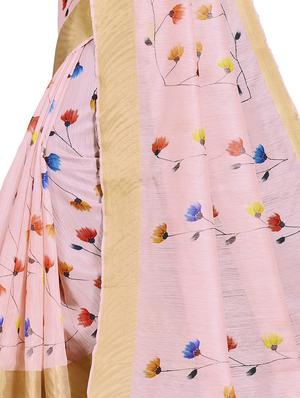 floral printed saree with blouse - 17458945 - Standard Image - 4