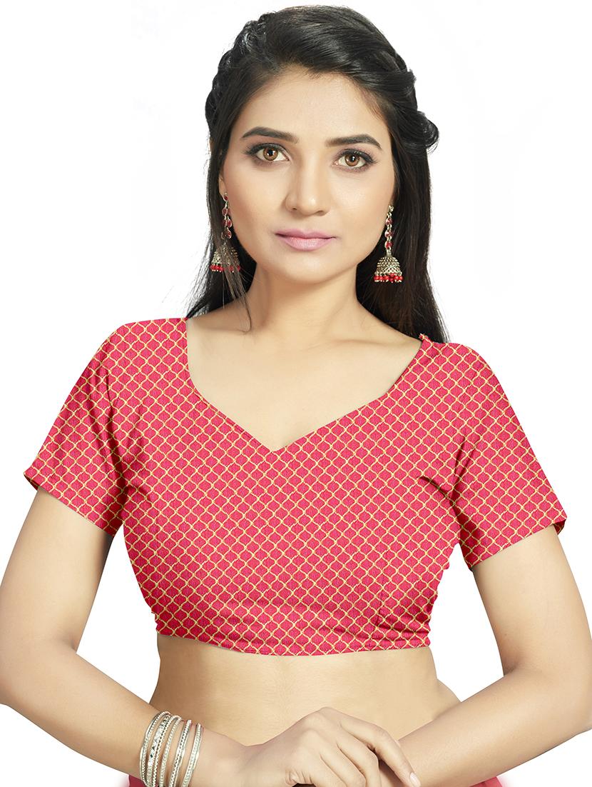 floral printed saree with blouse - 17458945 - Zoom Image - 3