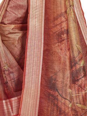 floral printed saree with blouse - 17458947 - Standard Image - 4