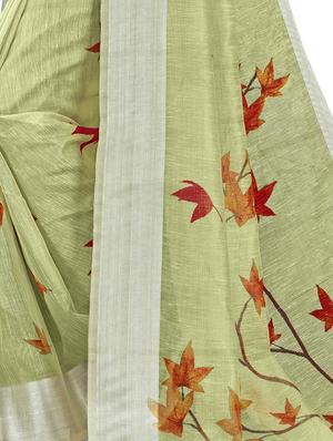 floral printed saree with blouse - 17458948 - Standard Image - 4