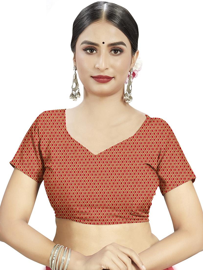 floral printed saree with blouse - 17458948 - Zoom Image - 3
