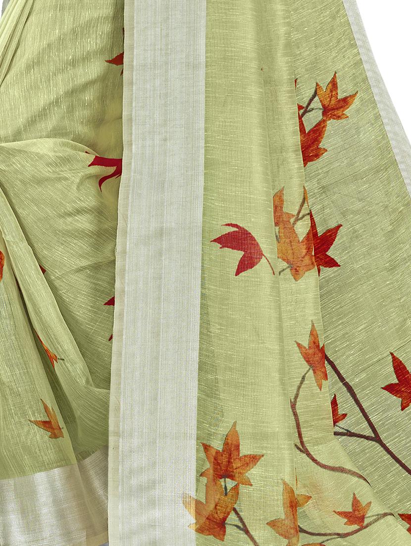 floral printed saree with blouse - 17458948 - Zoom Image - 4