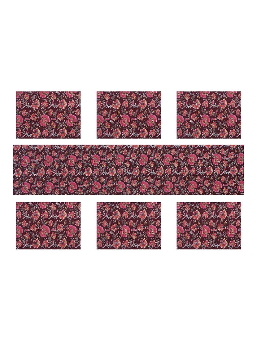 cotton jaipuri printed 6 table mat & 1 runner (set of 7 pcs) - 17458975 - Zoom Image - 3