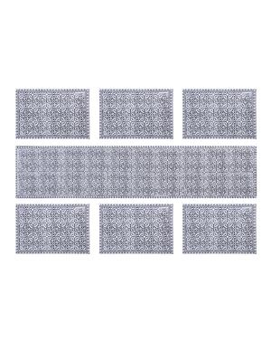 cotton jaipuri printed 6 table mat & 1 runner (set of 7 pcs) - 17458980 - Standard Image - 3