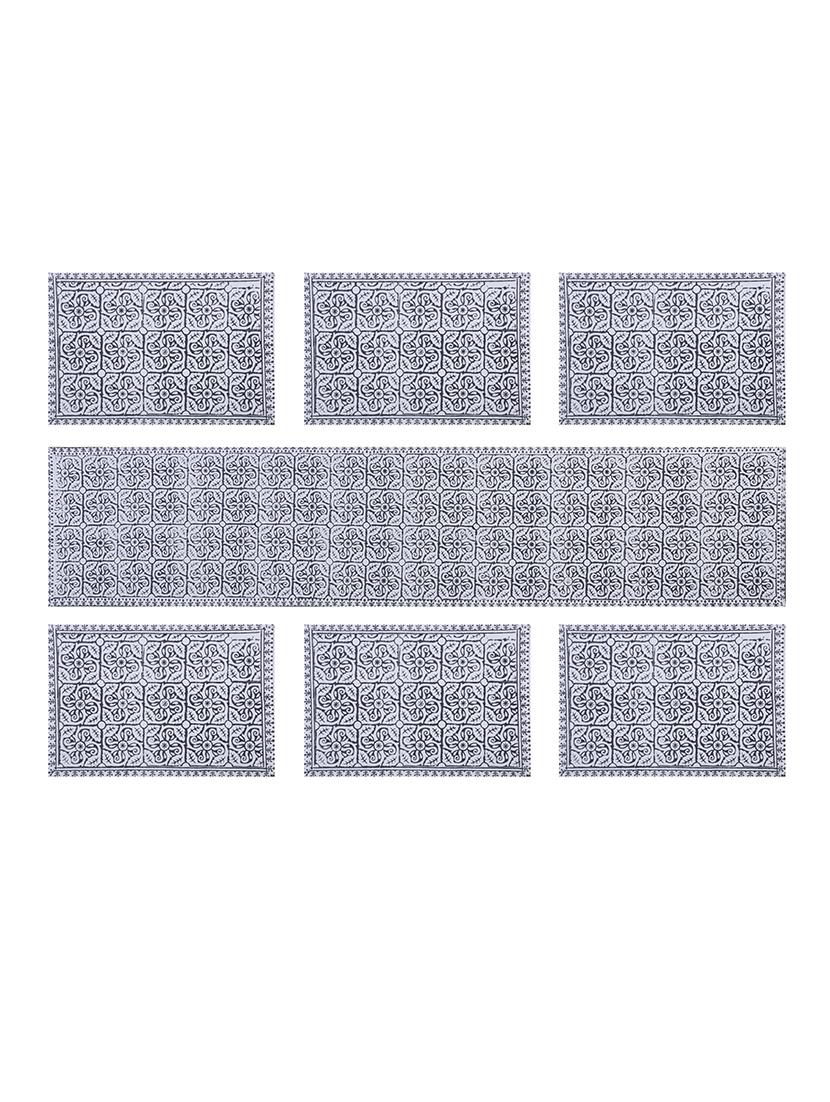 cotton jaipuri printed 6 table mat & 1 runner (set of 7 pcs) - 17458980 - Zoom Image - 3