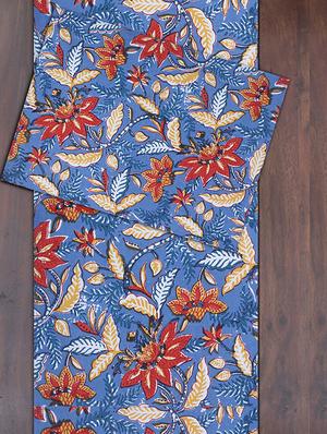 cotton jaipuri printed 6 table mat & 1 runner (set of 7 pcs) - 17458984 - Standard Image - 2