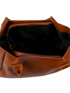 tan leatherette (pu) regular sling bag - 17459022 - Standard Image - 3