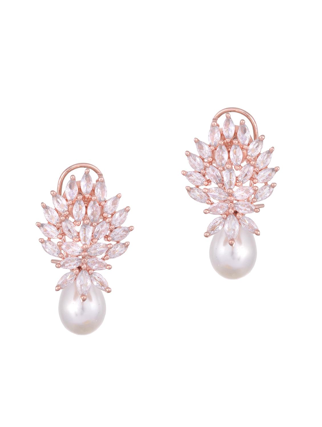 white brass drop earring - 17459048 - Zoom Image - 2