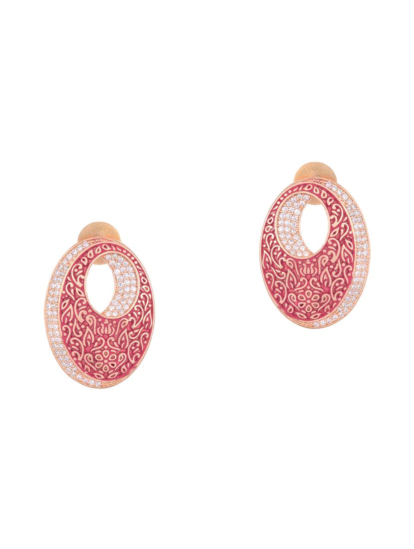 red brass studs earring - 17459067 - Zoom Image - 2