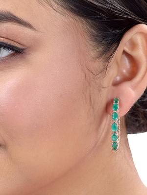 green brass hoop earring - 17459070 - Standard Image - 3