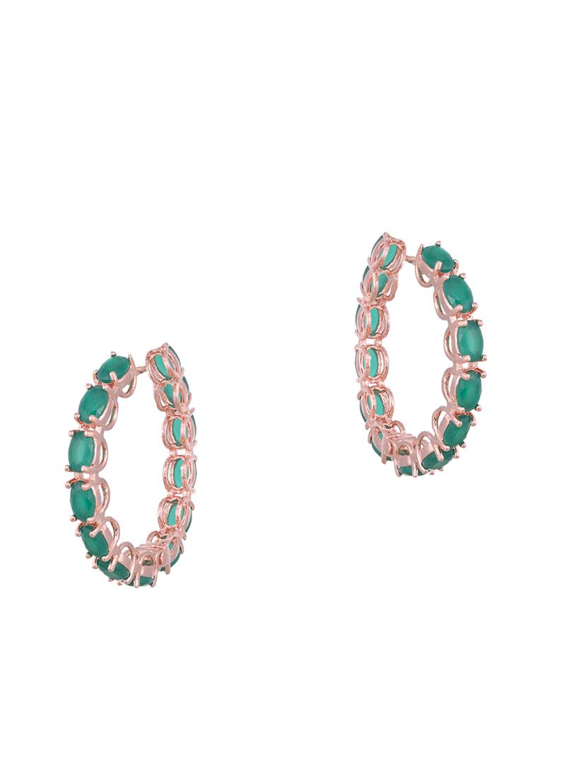green brass hoop earring - 17459070 - Zoom Image - 2