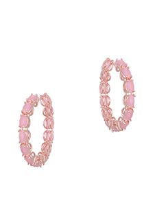 pink brass hoop earring - 17459074 - Zoom Image - 2