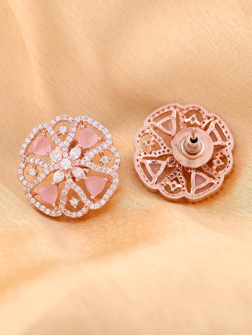 pink brass studs earring - 17459075 - Zoom Image - 2