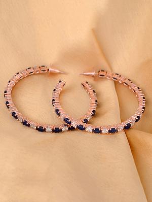 blue brass hoop earring - 17459078 - Standard Image - 2
